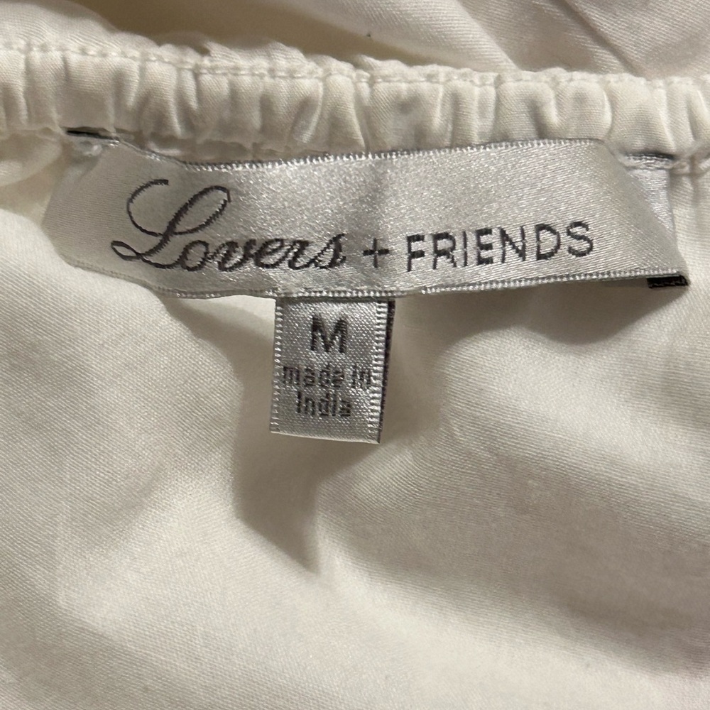 REVOLVE Lovers + Friends White Ruffle Lined Cotton Mini Dress Whimsical Women M - Picture 5 of 8